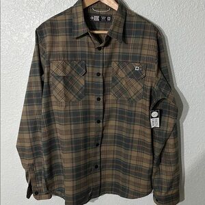 Salty Crew Fathom Tech Flannel Lined Shirt Jacket,‎ Men's, Size Small, Pewter